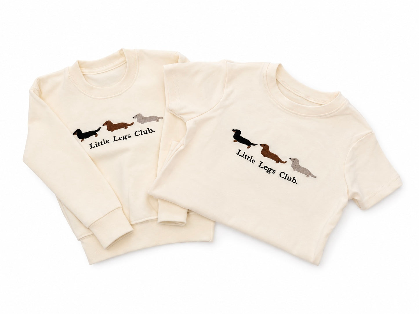 Little Legs Club Mini Sweater | Dachshund Design Sweatshirt | Cream | Ages 1–9 | Dog Lover Gift