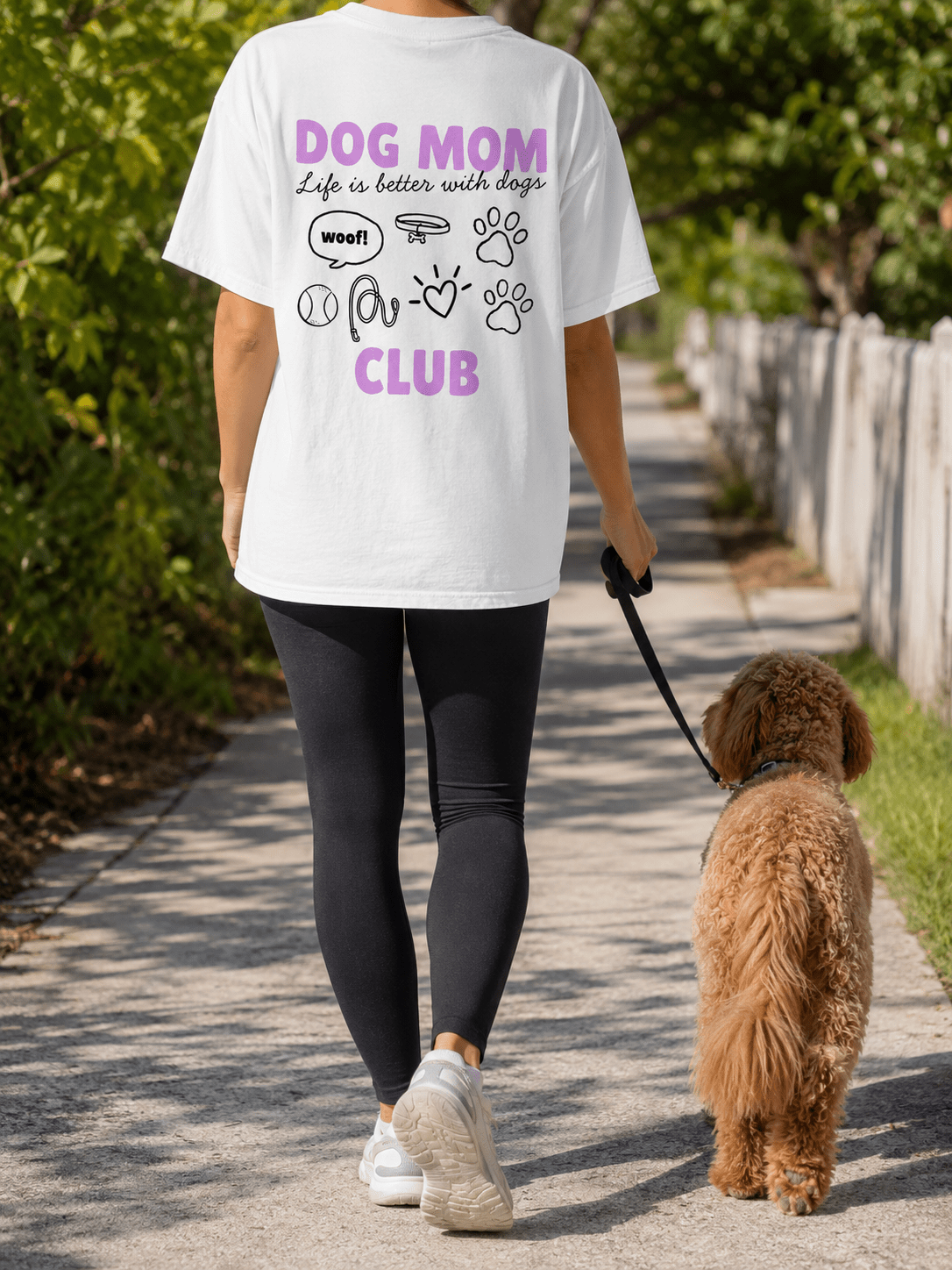 Dog Mom Club T-Shirt | Printed Front & Back Graphic Tee | Dog Lover Gift | Sizes XS–2XL - Boog and Bear