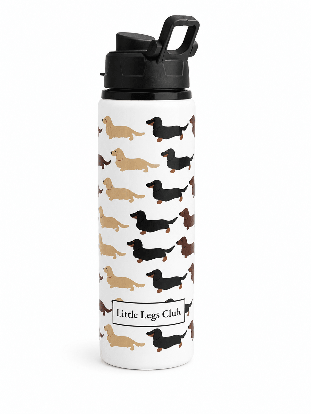 Little Legs Club 25oz/750ml Aluminium Water Bottle | With Black Portable Lid White Single Wall - Boog and Bear