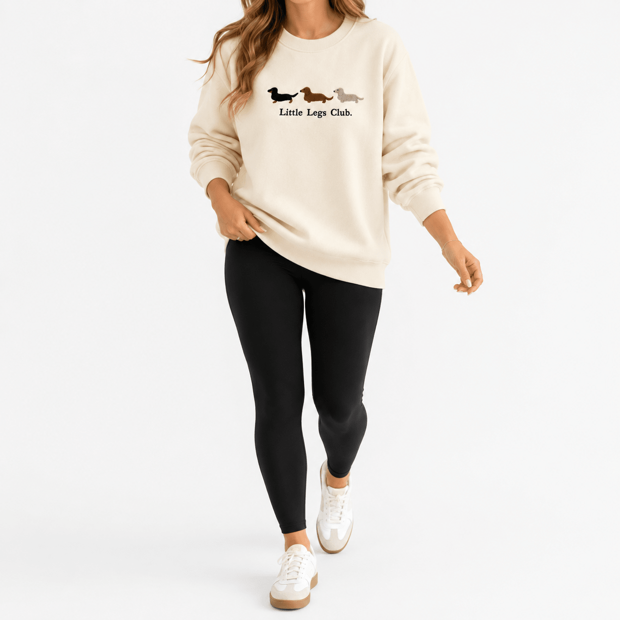 Little Legs Club Adult Sweater | Dachshund Design Sweatshirt | Cream | Sizes XS–2XL | Dog Lover Gift - Boog and Bear