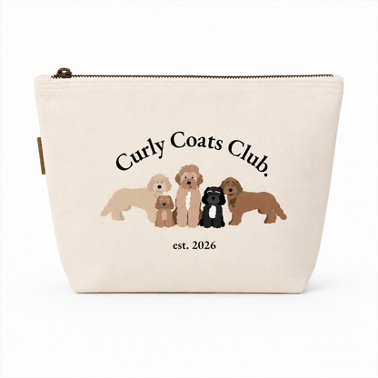 Curly Coats Club Cotton Canvas Accessory Bag, 3 Sizes