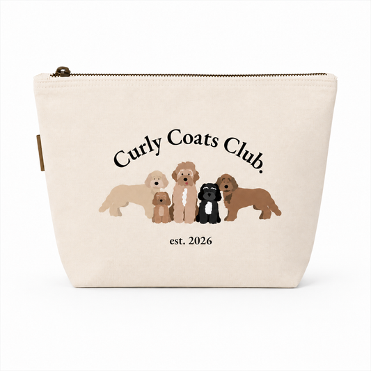 Curly Coats Club Cotton Canvas Accessory Bag, 3 Sizes