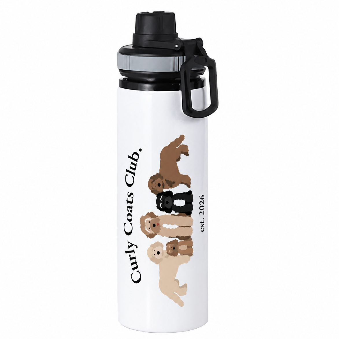 Curly Coats Club 850ml Aluminium Water Bottle Boog and Bear