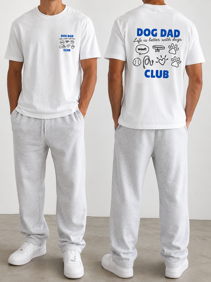 Dog Dad Club T-Shirt | Printed Front & Back Graphic Tee | Dog Lover Gift | Sizes XS–2XL
