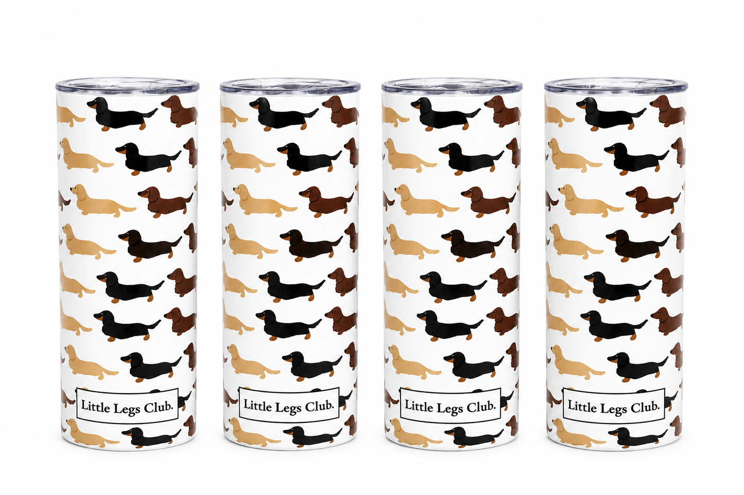 Little Legs Club 20oz Stainless Steel Tumbler | Dachshund Design Drinkware | Dog Lover Gift | Includes Metal Straw