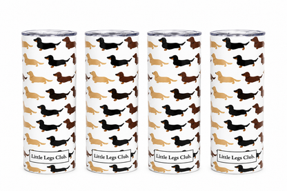 Little Legs Club 20oz Stainless Steel Tumbler | Dachshund Design Drinkware | Dog Lover Gift | Includes Metal Straw