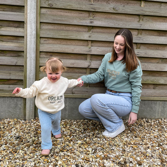 Mama and Me Personalised Varsity Mini Sweaters