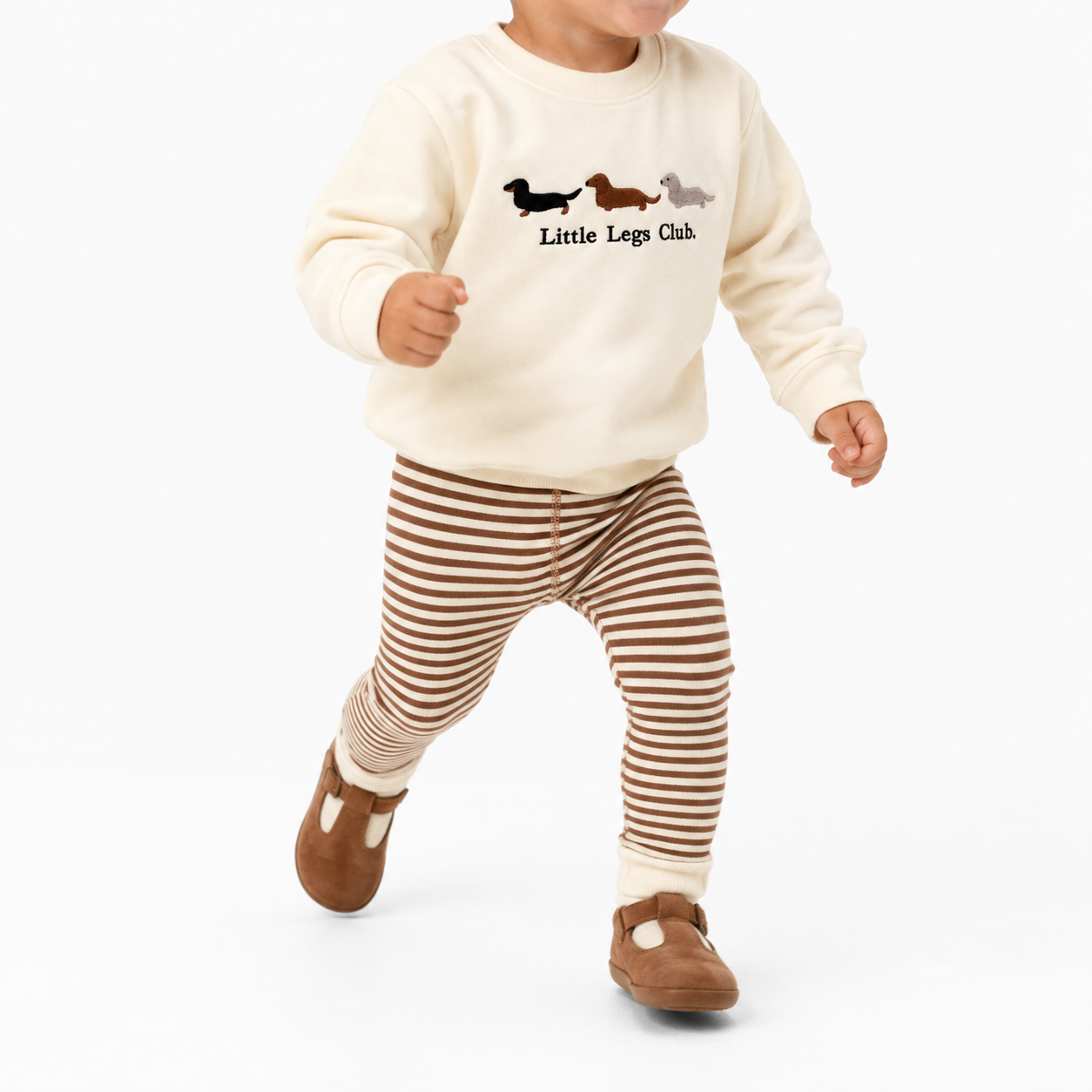 Little Legs Club Mini Sweater | Dachshund Design Sweatshirt | Cream | Ages 1–9 | Dog Lover Gift