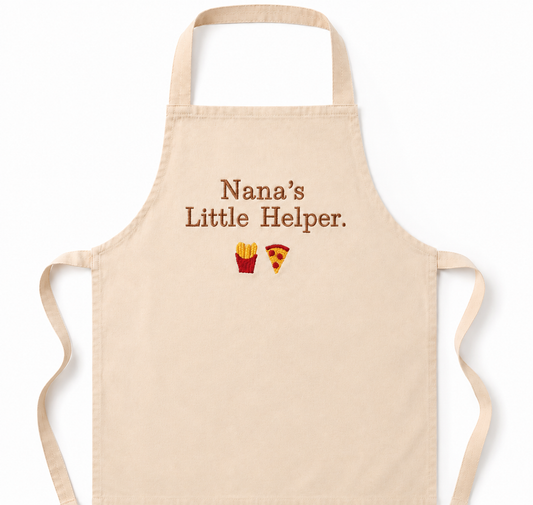 Personalised Children's Cotton Apron | Embroidered Junior Apron | Kids Baking & Cooking Gift | One Size