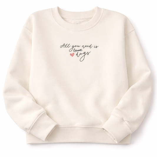 'All You Need Is Love/Dogs' Personalised Adult Sweater