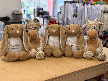 Personalised Tummi Bear® | Embroidered Soft Toy | Unicorn, Dinosaur, Giraffe or Lamb | Birthday & Keepsake Gift