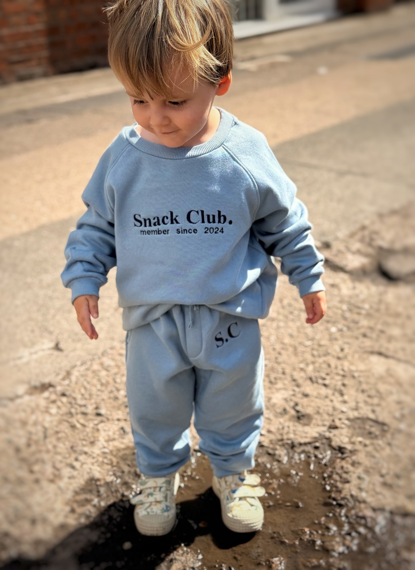 Snack Club Personalied Children's Embroidered Sweatshirt Boog and Bear