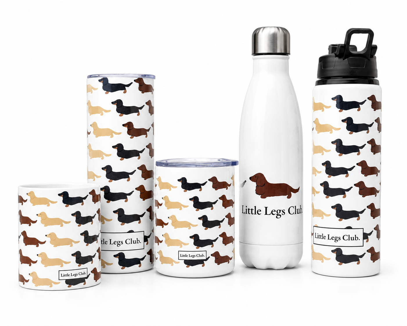Little Legs Club 25oz Stainless Steel Flask | Hot & Cold Drinks | Dachshund Design | Dog Lover Gift | Gift Boxed