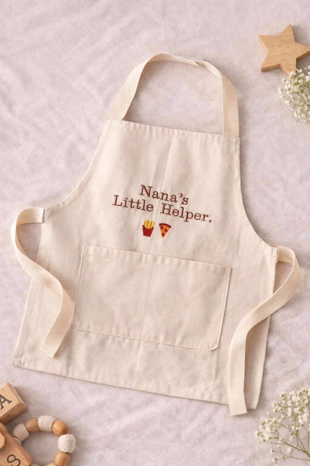 Personalised Children's Cotton Apron | Embroidered Junior Apron | Kids Baking & Cooking Gift | One Size