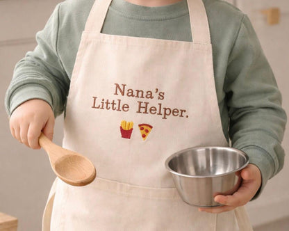 Personalised Children's Cotton Apron | Embroidered Junior Apron | Kids Baking & Cooking Gift | One Size