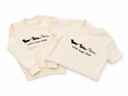 Little Legs Club Mini Sweater | Dachshund Design Sweatshirt | Cream | Ages 1–9 | Dog Lover Gift