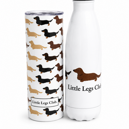 Little Legs Club 20oz Stainless Steel Tumbler | Dachshund Design Drinkware | Dog Lover Gift | Includes Metal Straw