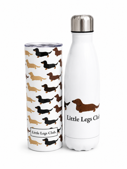 Little Legs Club 25oz Stainless Steel Flask | Hot & Cold Drinks | Dachshund Design | Dog Lover Gift | Gift Boxed