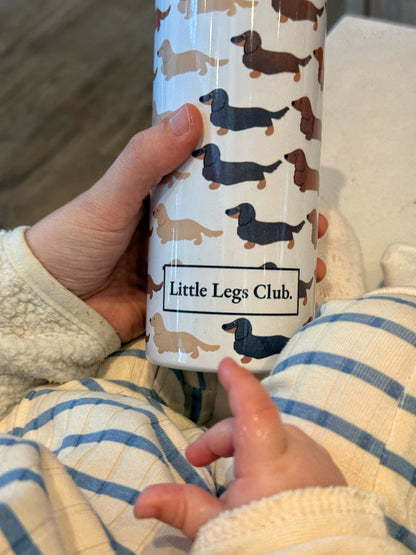 Little Legs Club 20oz Stainless Steel Tumbler | Dachshund Design Drinkware | Dog Lover Gift | Includes Metal Straw