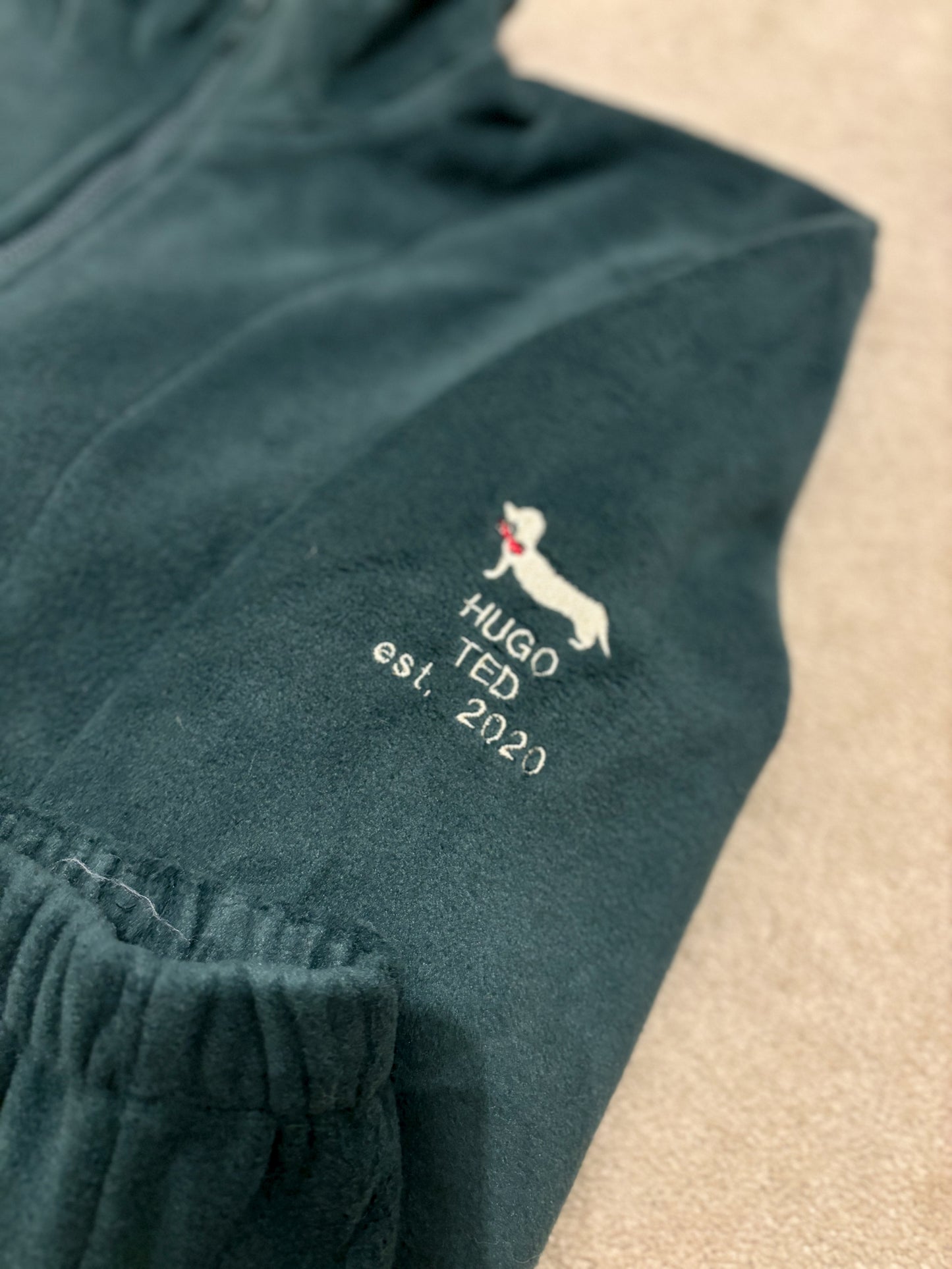 'Small Legs, Big Heart' Quarter Zip Personalised Fleece