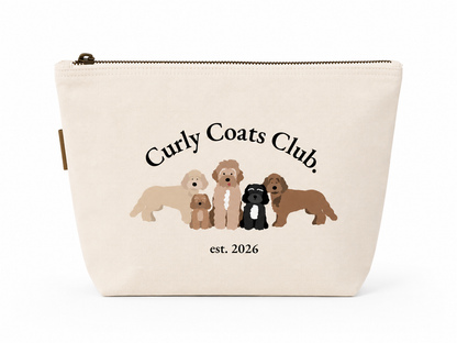 Curly Coats Club Cotton Canvas Accessory Bag, 3 Sizes