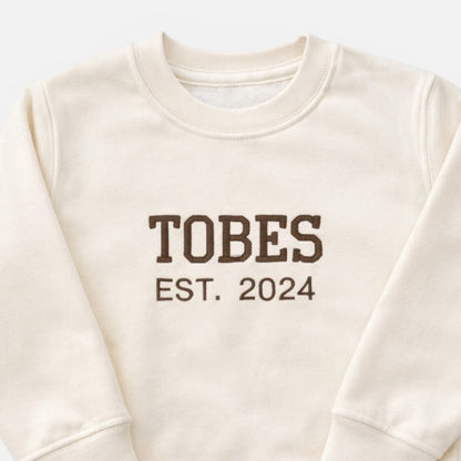 Personalised Mama and Me Matching Varsity Mini Sweaters | Embroidered Family Set | Matching Outfits for Mum and Child