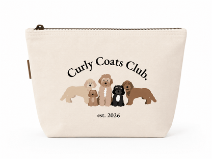 Curly Coats Club Cotton Canvas Accessory Bag, 3 Sizes - Boog and Bear