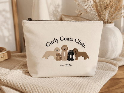 Curly Coats Club Cotton Canvas Accessory Bag, 3 Sizes - Boog and Bear