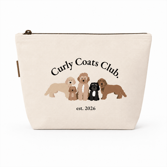 Curly Coats Club Cotton Canvas Accessory Bag, 3 Sizes - Boog and Bear