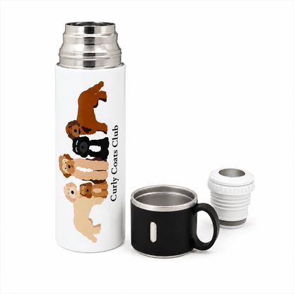 Curly Coats Club Stainless Steel Flask with Cup Lid/Travel Water Bottle - Boog and Bear
