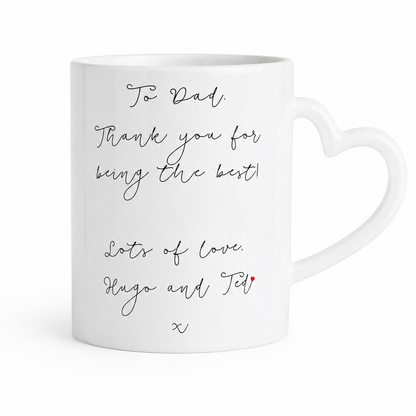 'Small Legs, Big Heart' Personalised Heart Handle Mug | Custom Letter Mug | Dog Lover Gift | Keepsake Drinkware
