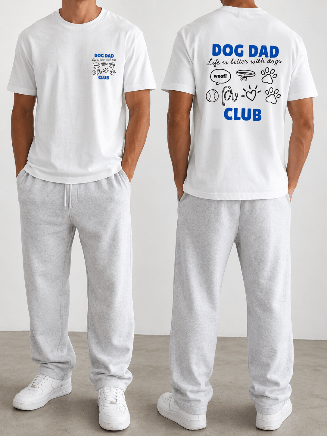 Dog Dad Club T-Shirt | Printed Front & Back Graphic Tee | Dog Lover Gift | Sizes XS–2XL - Boog and Bear