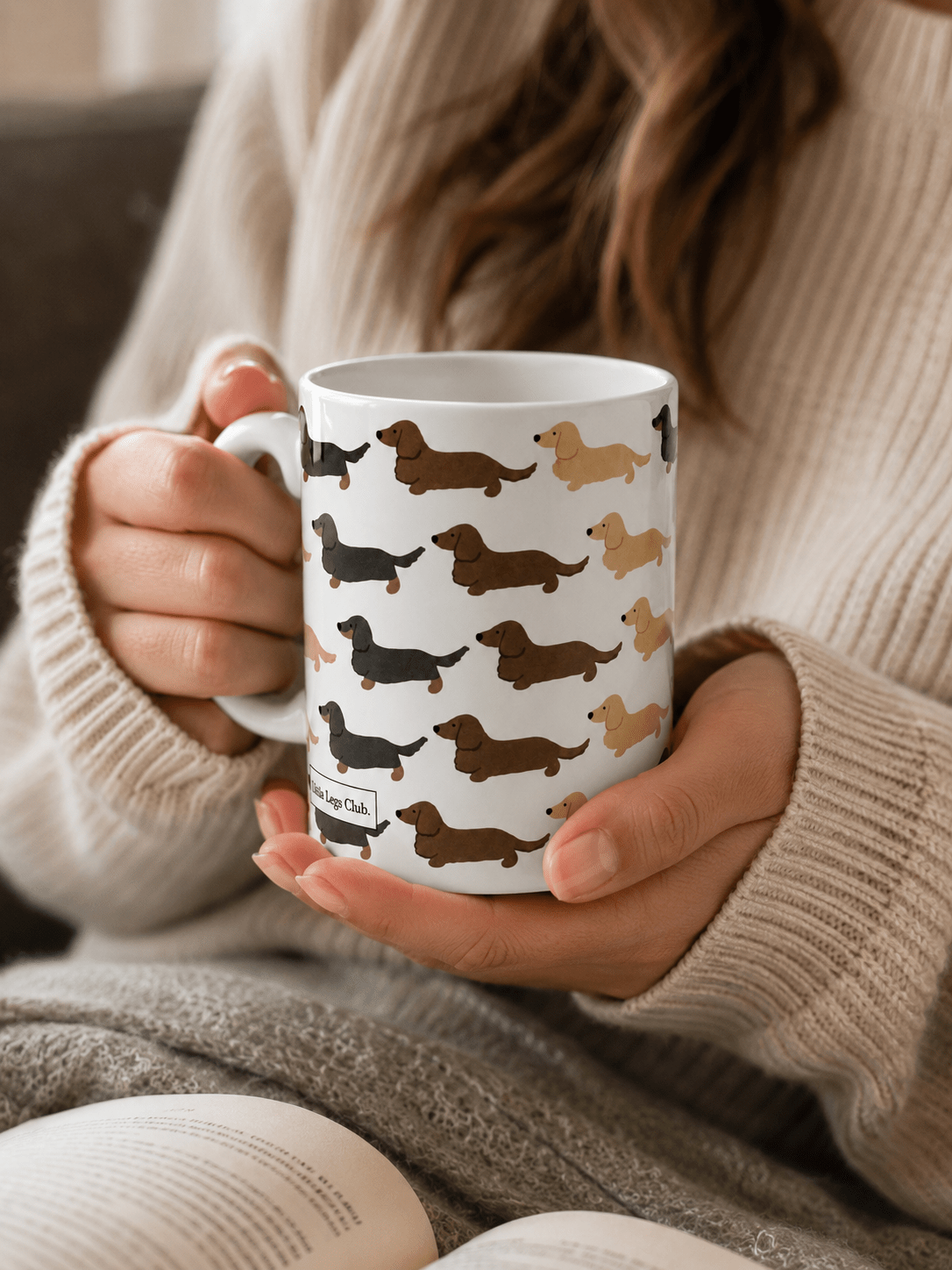 Little Legs Club 11oz Heart Handle Mug | Full Wrap Dachshund Design | Dog Lover Gift | Individually Boxed - Boog and Bear