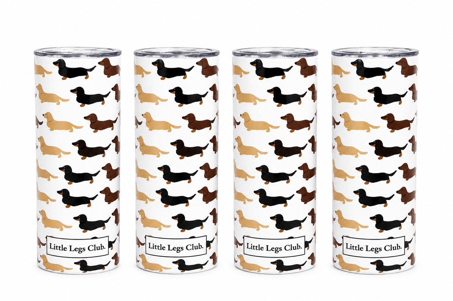 Little Legs Club 20oz Stainless Steel Tumbler | Dachshund Design Drinkware | Dog Lover Gift | Includes Metal Straw - Boog and Bear