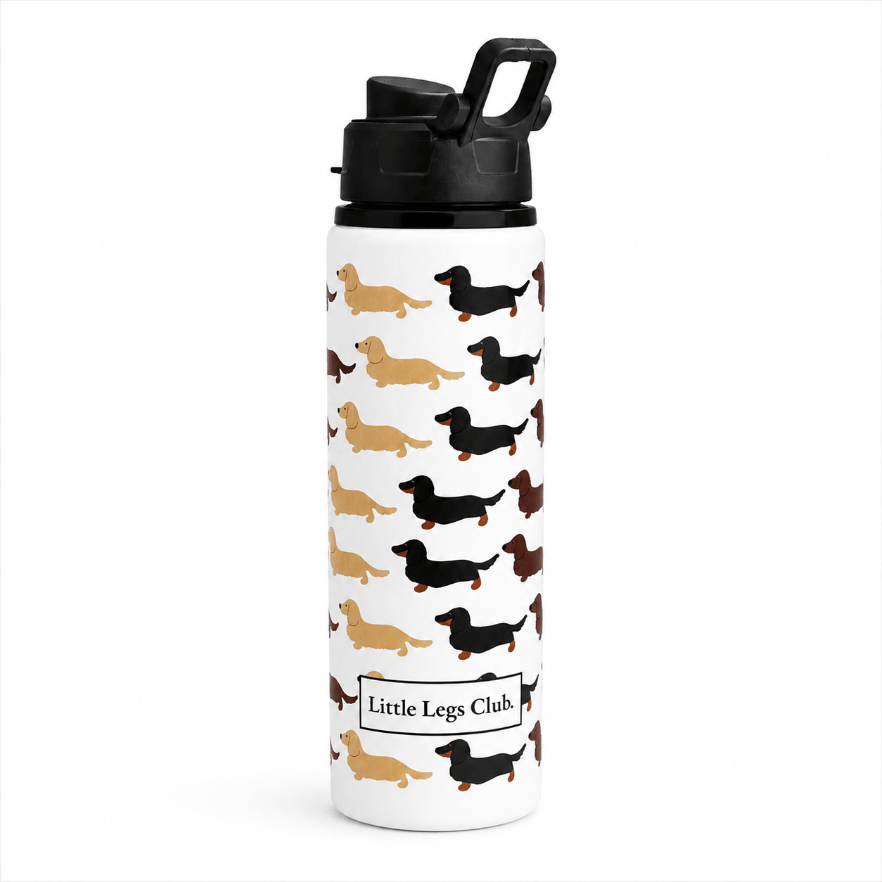 Little Legs Club 25oz/750ml Aluminium Water Bottle | With Black Portable Lid White Single Wall - Boog and Bear