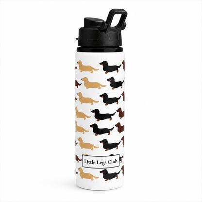 Little Legs Club 25oz/750ml Aluminium Water Bottle | With Black Portable Lid White Single Wall - Boog and Bear