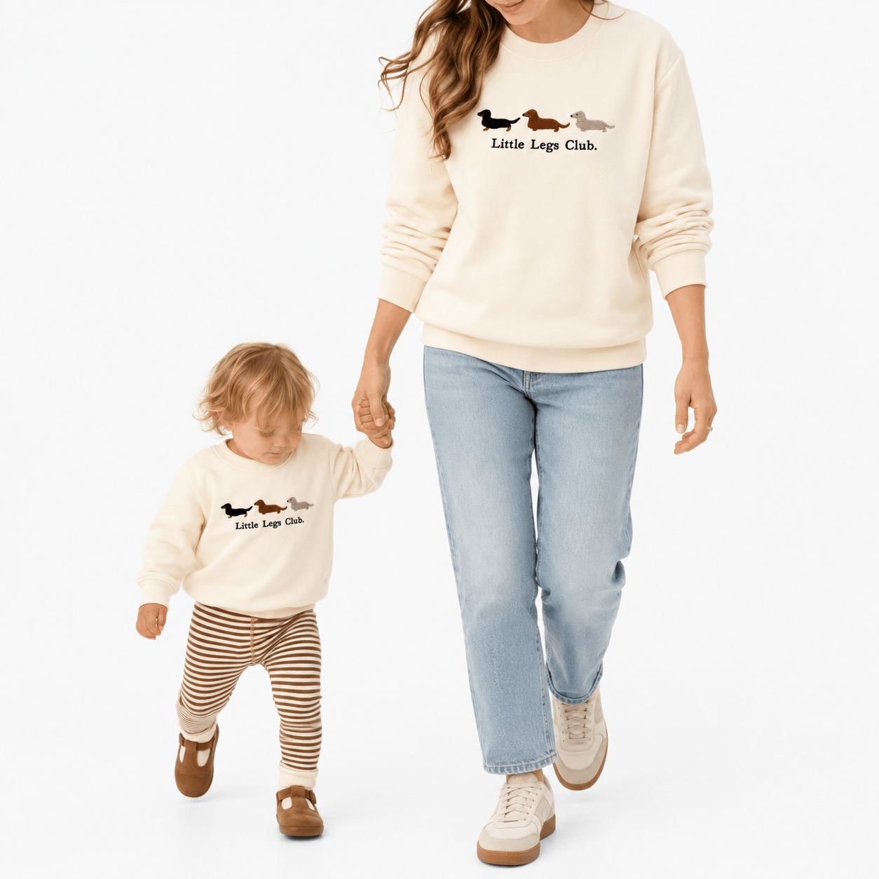 Little Legs Club Adult Sweater | Dachshund Design Sweatshirt | Cream | Sizes XS–2XL | Dog Lover Gift - Boog and Bear