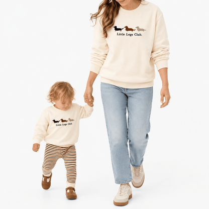 Little Legs Club Adult Sweater | Dachshund Design Sweatshirt | Cream | Sizes XS–2XL | Dog Lover Gift - Boog and Bear