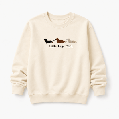 Little Legs Club Adult Sweater | Dachshund Design Sweatshirt | Cream | Sizes XS–2XL | Dog Lover Gift - Boog and Bear
