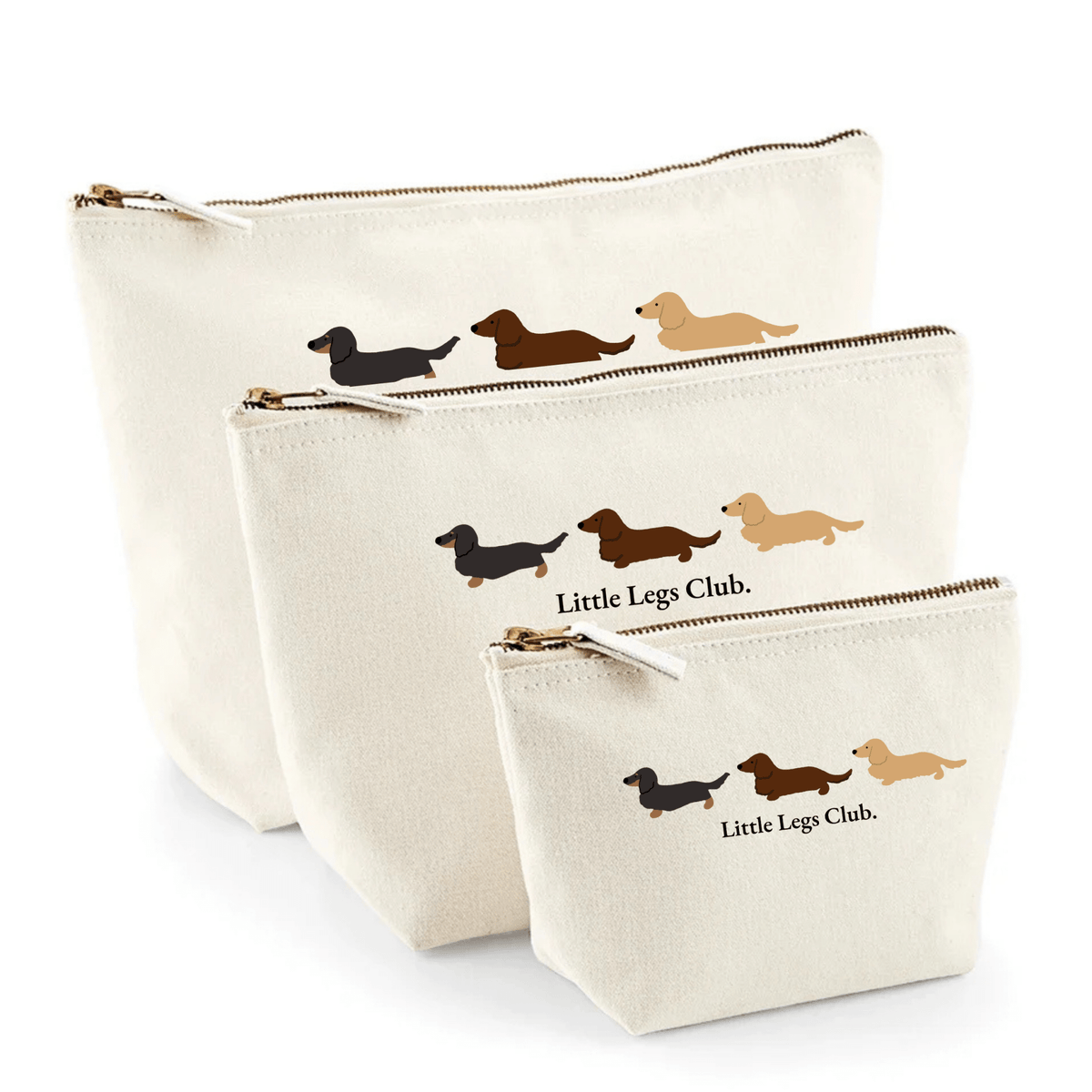 Little Legs Club Cotton Canvas Zip Pouch – 3 Sizes - Boog and Bear