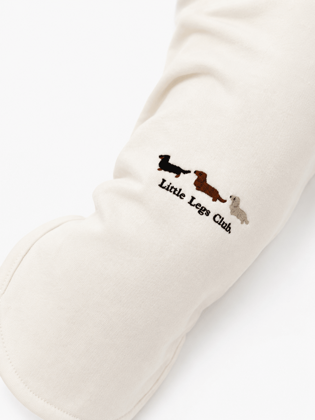 Little Legs Club Made to Measure Dog Sweater | Embroidered Dachshund Design | Cream | Custom Fit for Your Dog - Boog and Bear