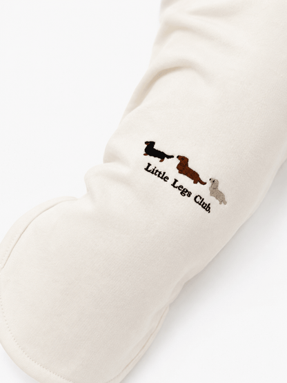 Little Legs Club Made to Measure Dog Sweater | Embroidered Dachshund Design | Cream | Custom Fit for Your Dog - Boog and Bear