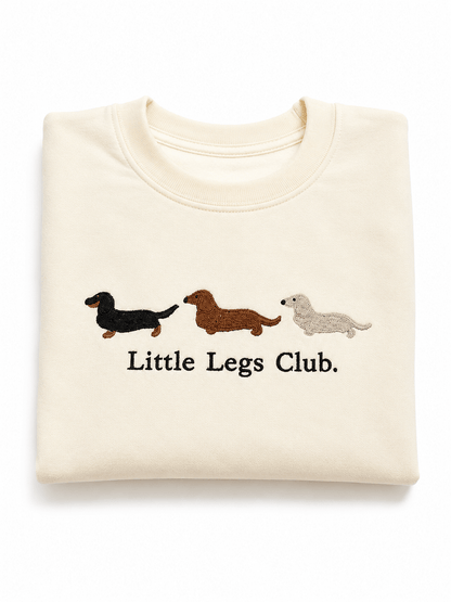 Little Legs Club Mini Sweater | Dachshund Design Sweatshirt | Cream | Ages 1–9 | Dog Lover Gift - Boog and Bear