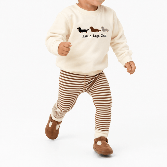 Little Legs Club Mini Sweater | Dachshund Design Sweatshirt | Cream | Ages 1–9 | Dog Lover Gift - Boog and Bear