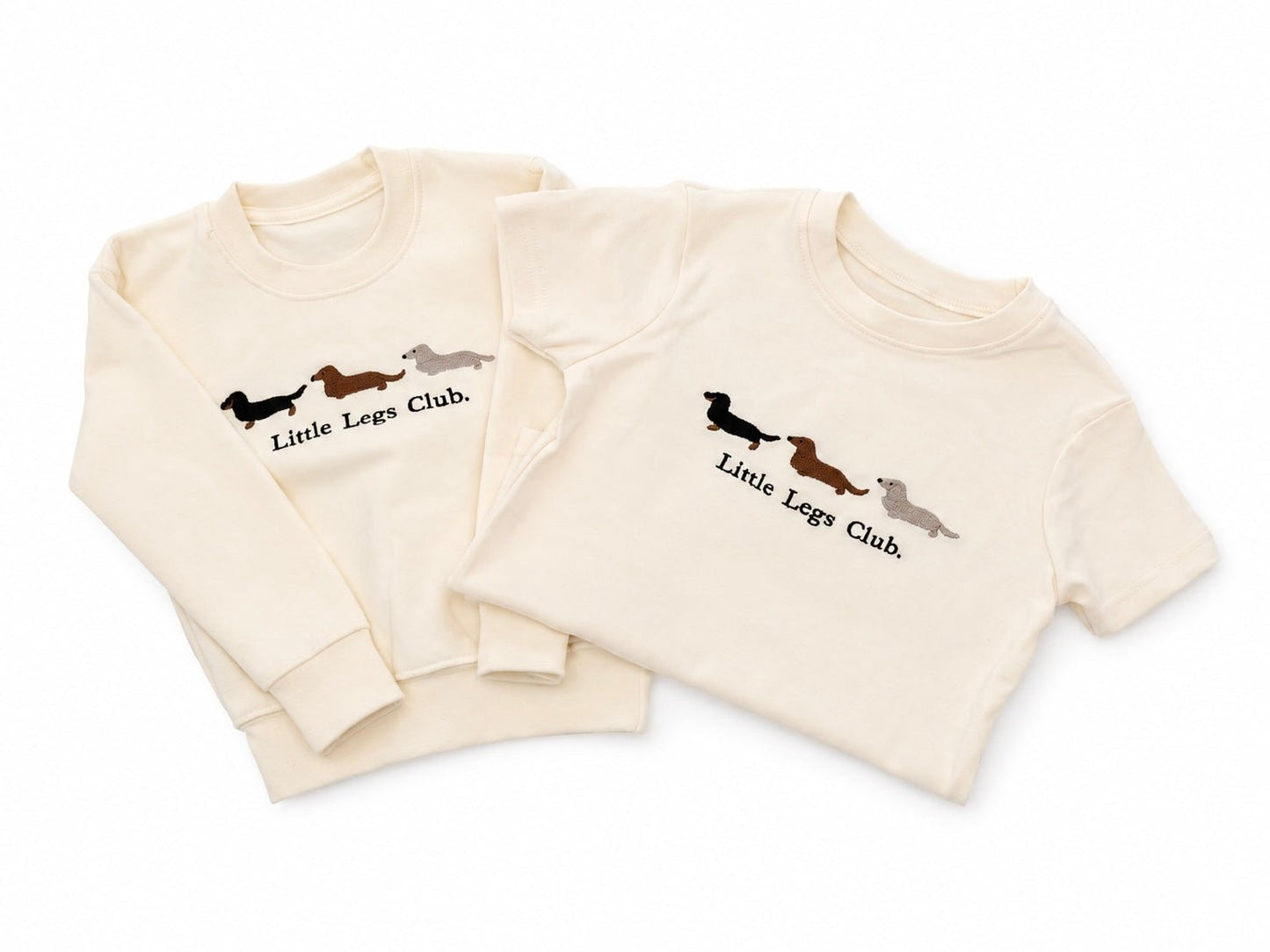 Little Legs Club Mini Sweater | Dachshund Design Sweatshirt | Cream | Ages 1–9 | Dog Lover Gift - Boog and Bear