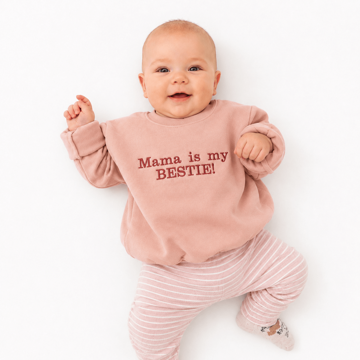 'Mama is my BESTIE!' Embroidered Kids' Sweater - Boog and Bear