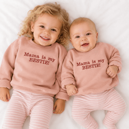 'Mama is my BESTIE!' Embroidered Kids' Sweater - Boog and Bear