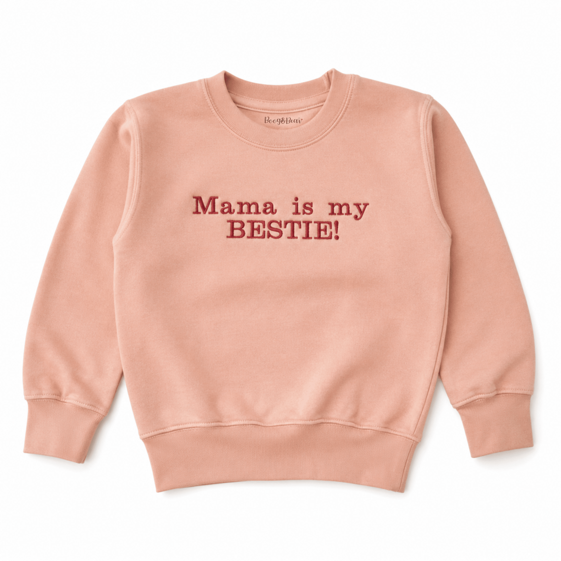 'Mama is my BESTIE!' Embroidered Kids' Sweater - Boog and Bear