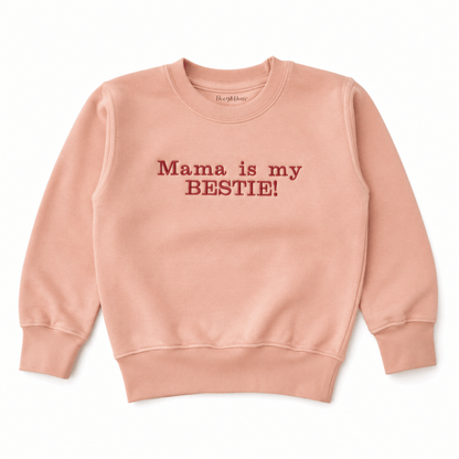 'Mama is my BESTIE!' Embroidered Kids' Sweater - Boog and Bear