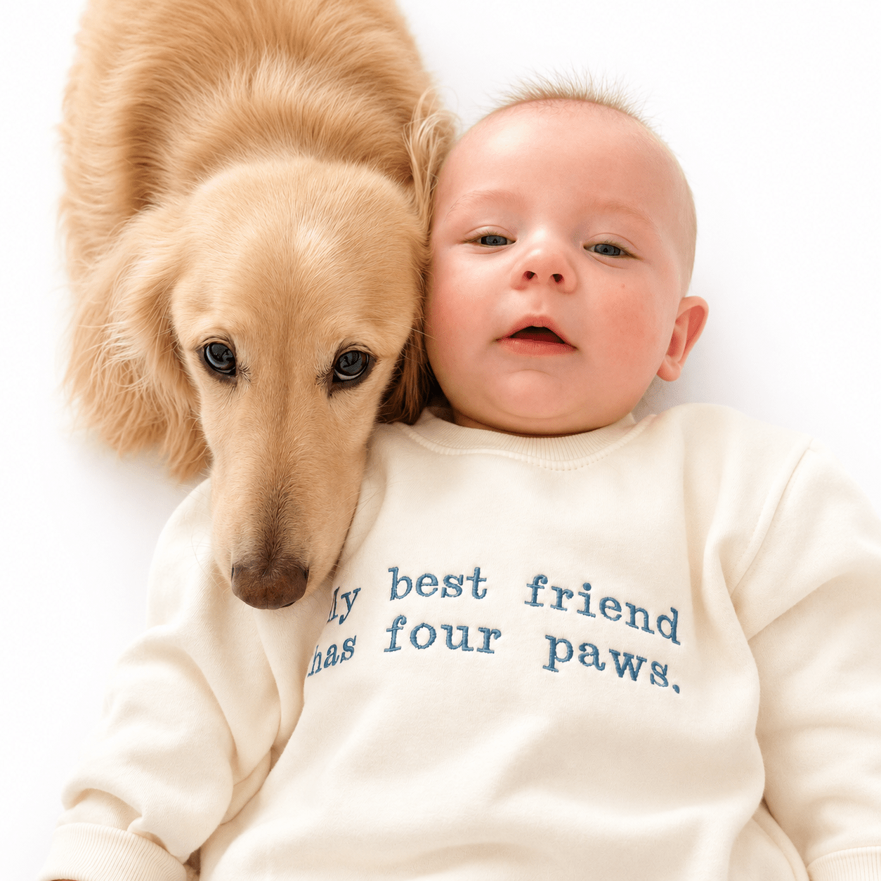 'My Best Friend Has Four Paws' Embroidered Kids' Sweater - Boog and Bear